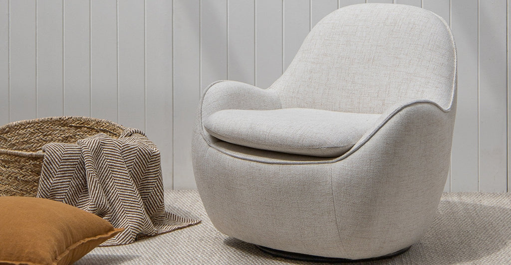 MOBY SWIVEL ACCENT CHAIR - BEIGE - THE LOOM COLLECTION