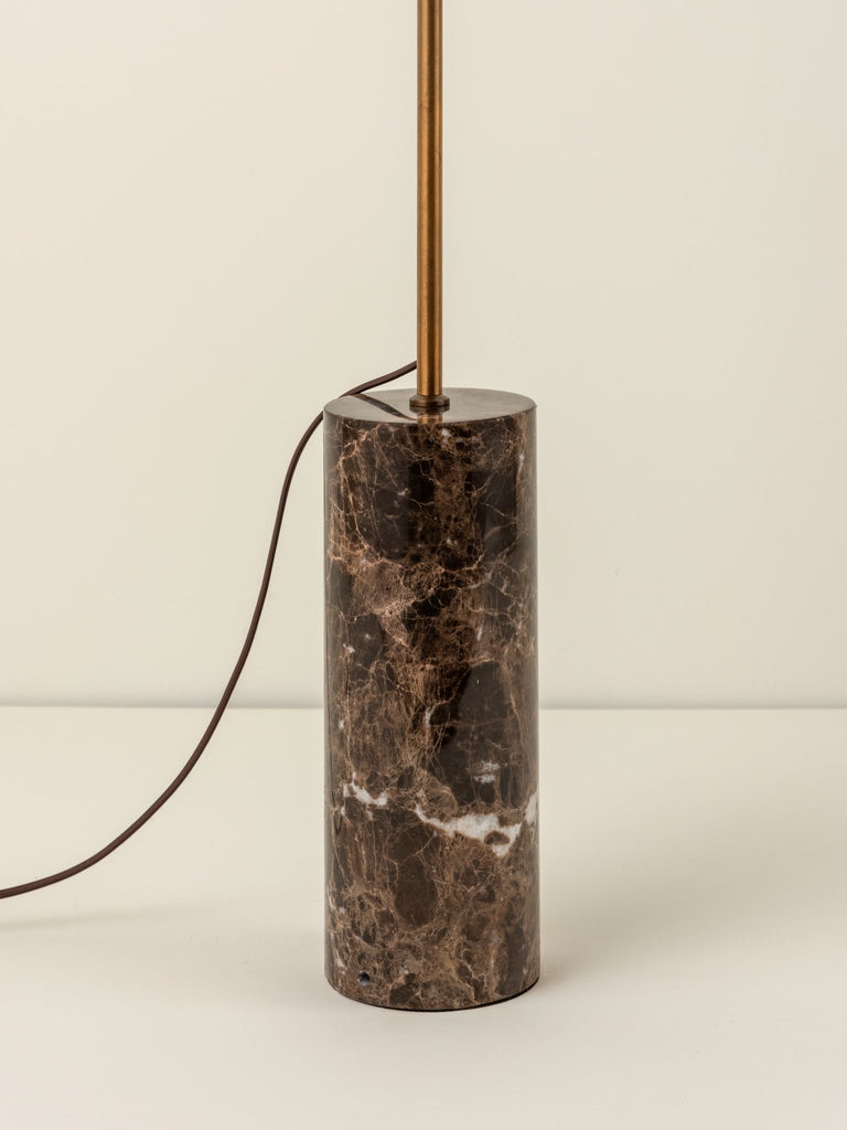 ARDINI - 1 LIGHT RATTAN AND BROWN MARBLE FLOOR LAMP - THE LOOM COLLECTION