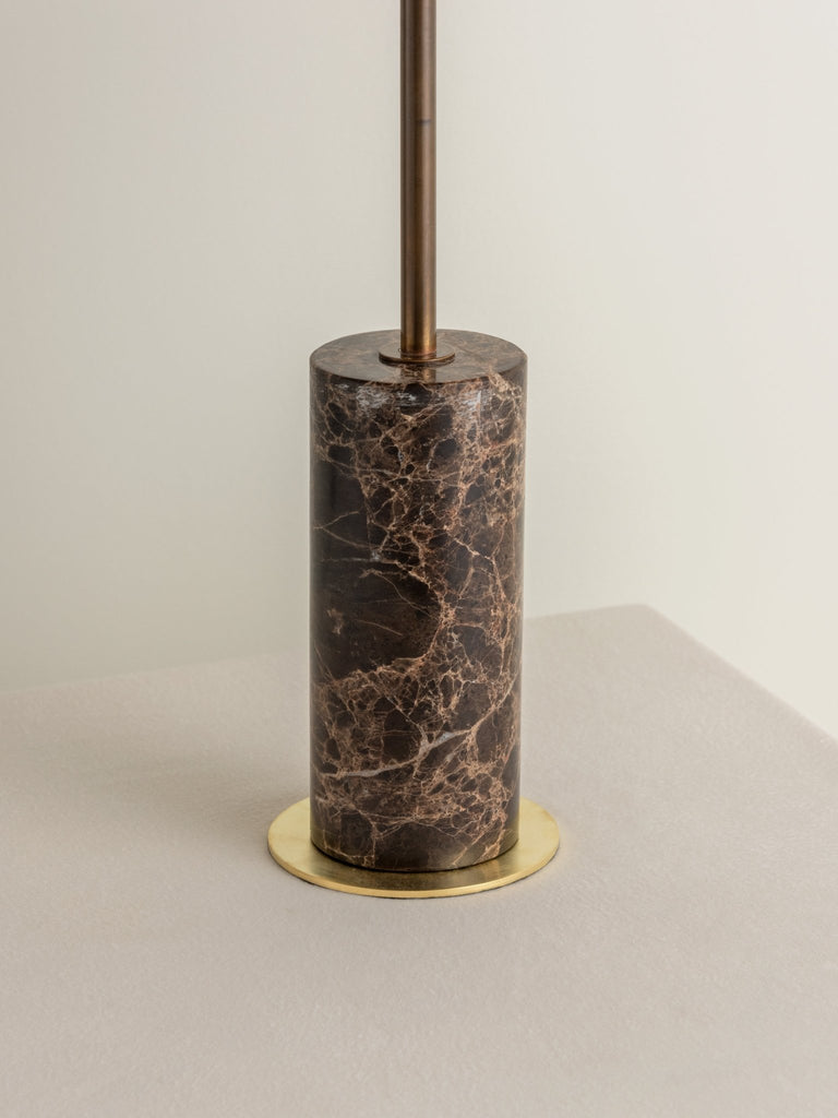 ARDINI - 1 LIGHT RATTAN AND BROWN MARBLE TABLE LAMP - THE LOOM COLLECTION