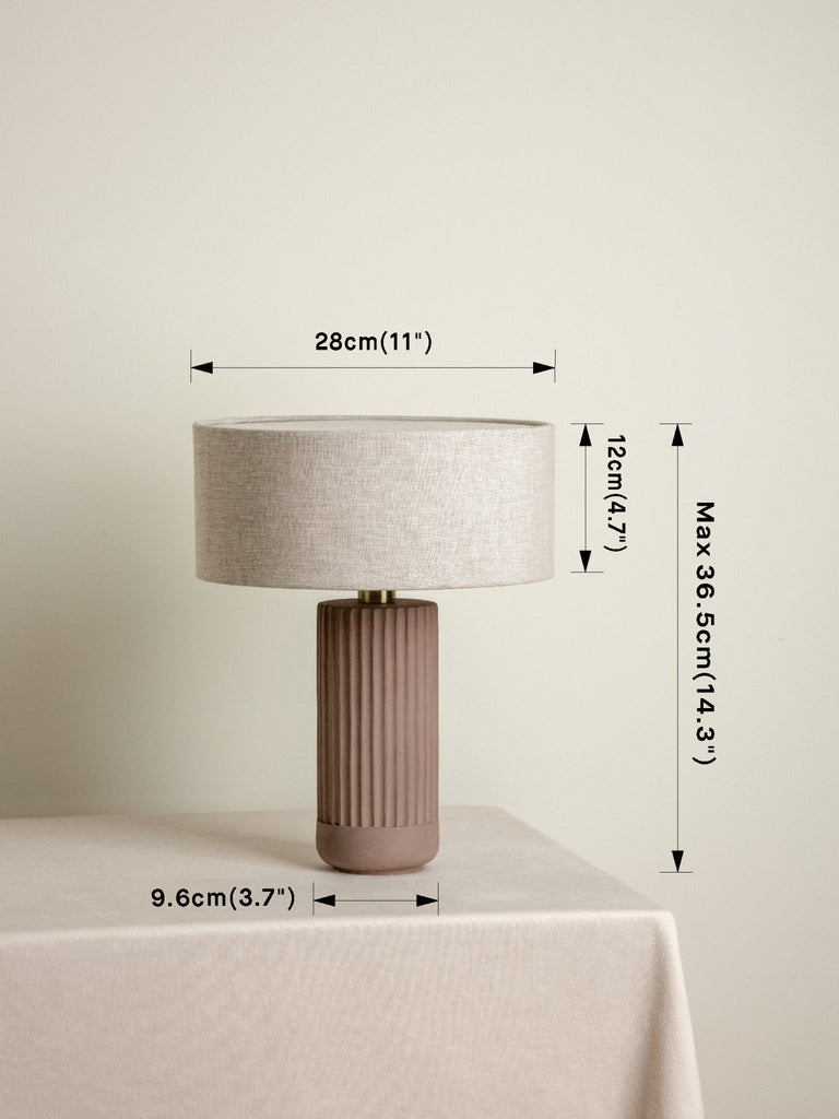 AVERO - MEDIUM TAUPE RIBBED CONCRETE TABLE LAMP - THE LOOM COLLECTION