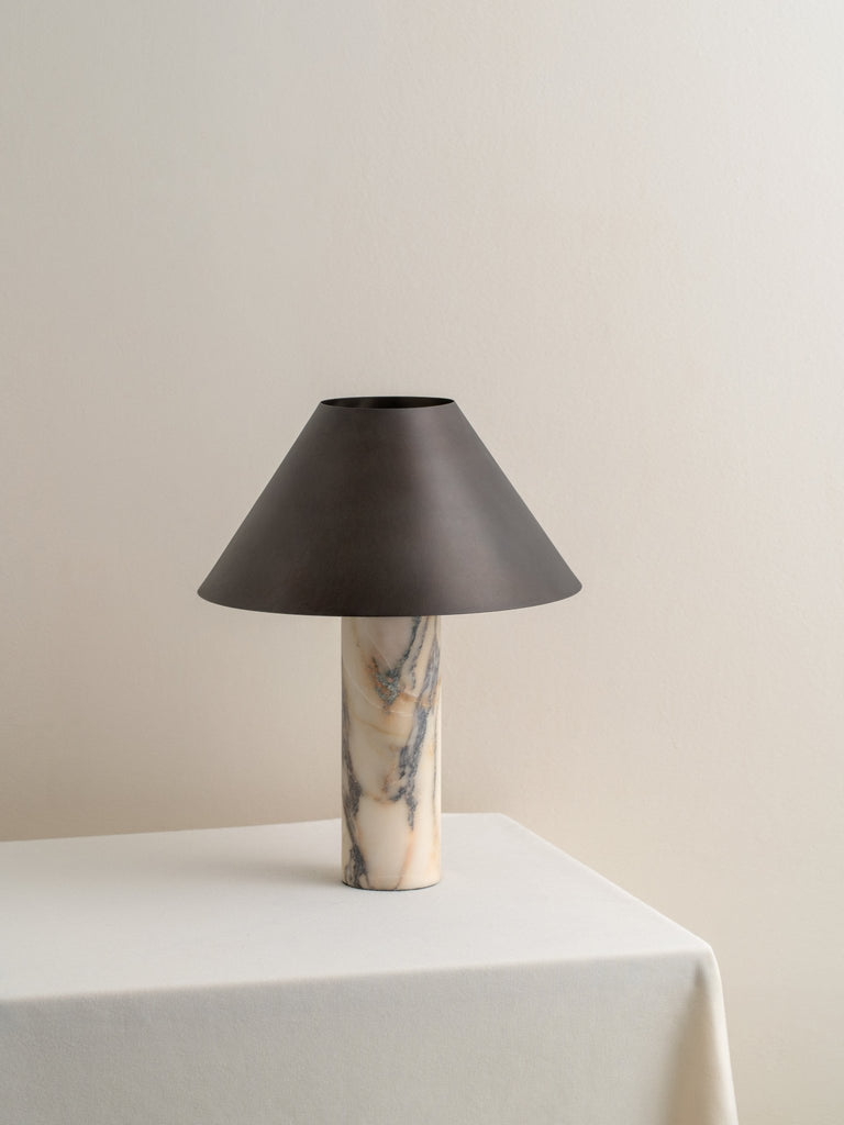 CLINE - CALACATTA VIOLA MARBLE AND BRONZE TABLE LAMP - THE LOOM COLLECTION