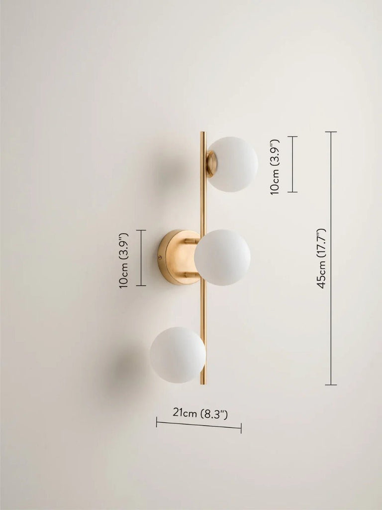 Coro - 3 Light Brushed Brass And Opal Ceiling Or Wall - THE LOOM COLLECTION