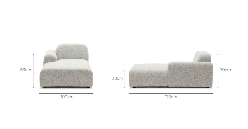 ELLERY LEFT CHAISE MODULE - SALT & PEPPER - THE LOOM COLLECTION