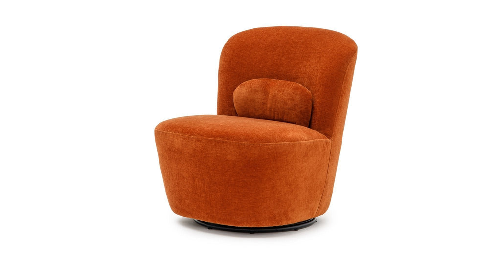 Erin Swivel Accent Chair - Rust Velvet - THE LOOM COLLECTION