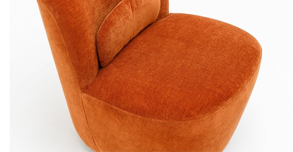 Erin Swivel Accent Chair - Rust Velvet - THE LOOM COLLECTION