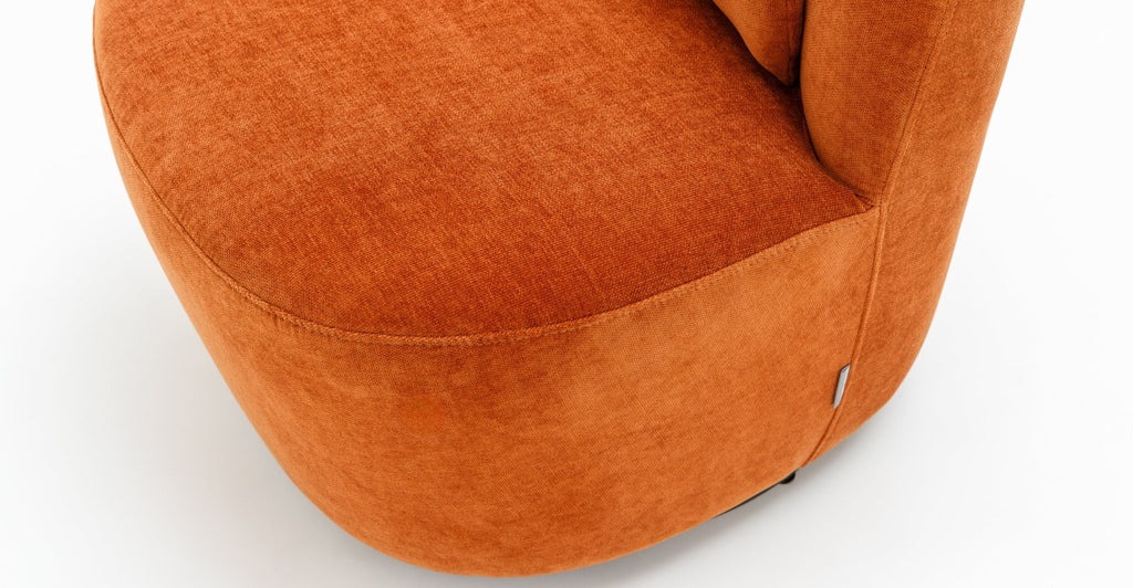 Erin Swivel Accent Chair - Rust Velvet - THE LOOM COLLECTION