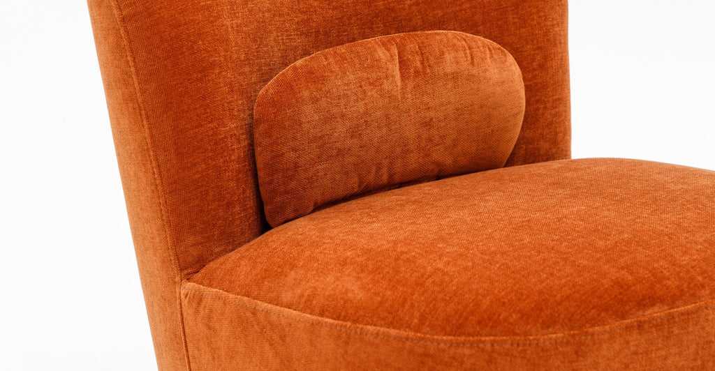 Erin Swivel Accent Chair - Rust Velvet - THE LOOM COLLECTION