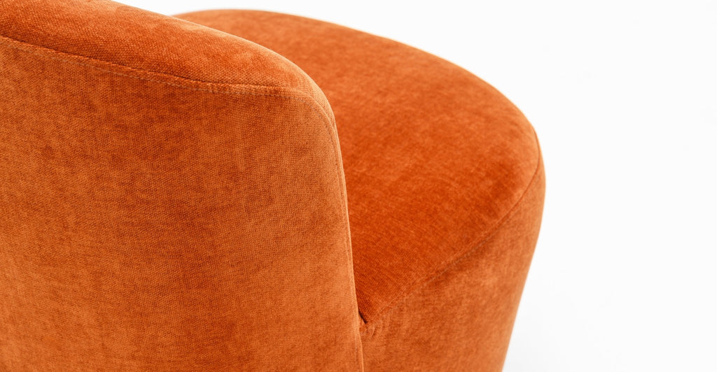 Erin Swivel Accent Chair - Rust Velvet - THE LOOM COLLECTION