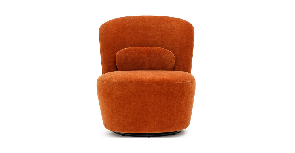 Erin Swivel Accent Chair - Rust Velvet - THE LOOM COLLECTION