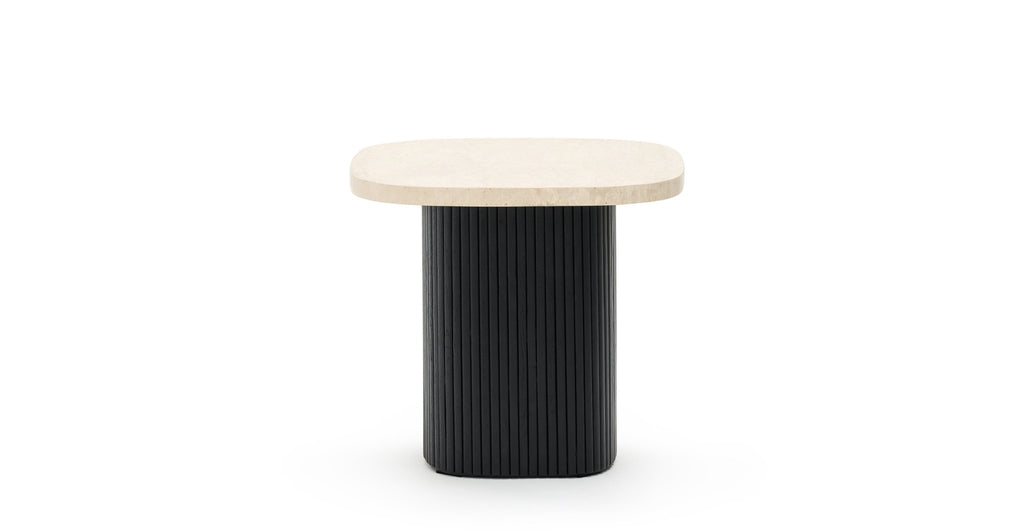 Gion Coffee Table 55 - Black Oak & Travertine - THE LOOM COLLECTION