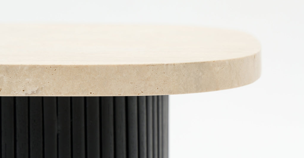 Gion Coffee Table 55 - Black Oak & Travertine - THE LOOM COLLECTION