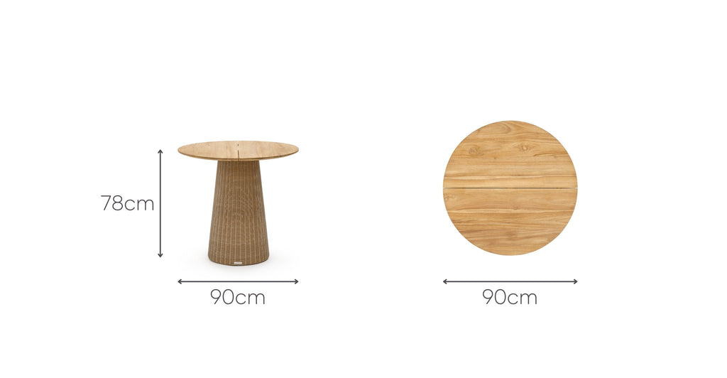 GIRONA BISTRO TABLE - HONEY & NATURAL - THE LOOM COLLECTION