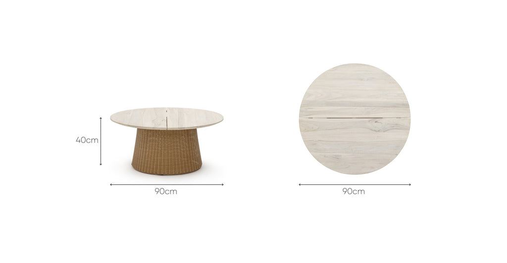 GIRONA COFFEE TABLE - AGED TEAK & NATURAL - THE LOOM COLLECTION