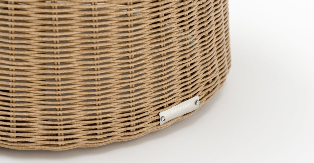 GIRONA SIDE TABLE - AGED TEAK & NATURAL - THE LOOM COLLECTION