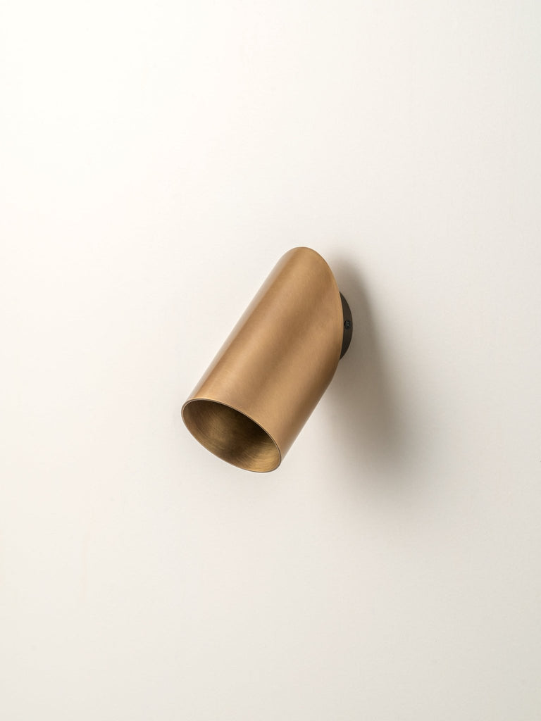 GUILLA - REAL BRASS ANGLED CYLINDER WALL LIGHT - THE LOOM COLLECTION