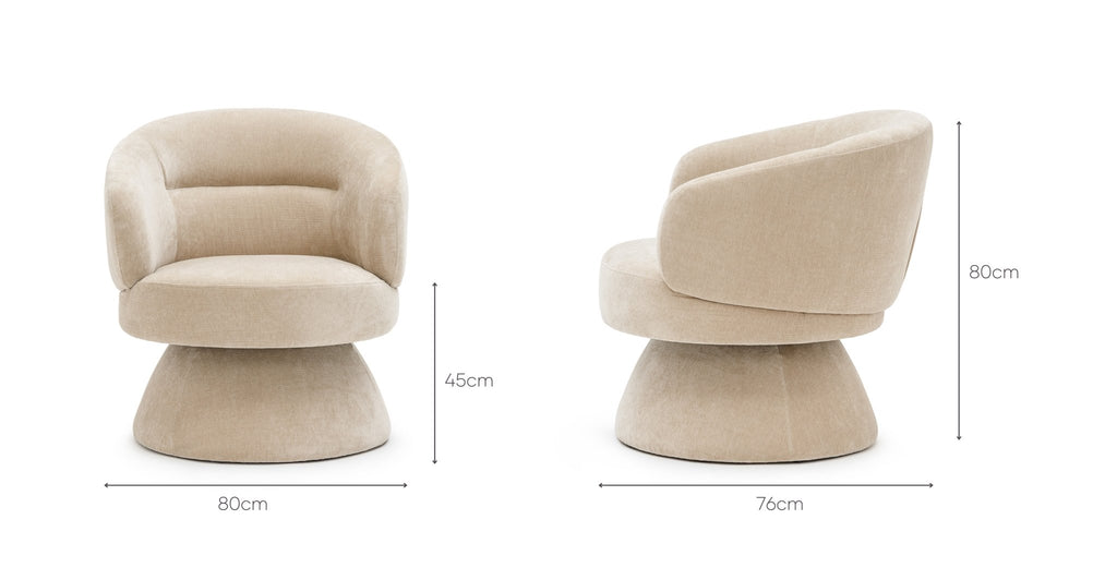 Gwen Swivel Chair - Latte - THE LOOM COLLECTION