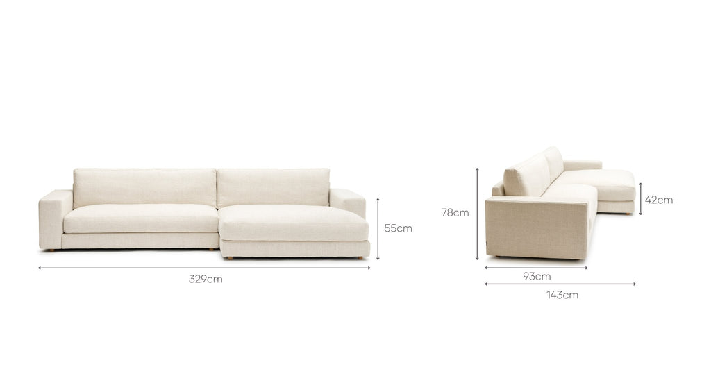 Hansen L Shaped Sofa - Oatmeal - THE LOOM COLLECTION