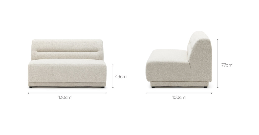 Karine 2 Seater Armless Module - Sandstone - THE LOOM COLLECTION