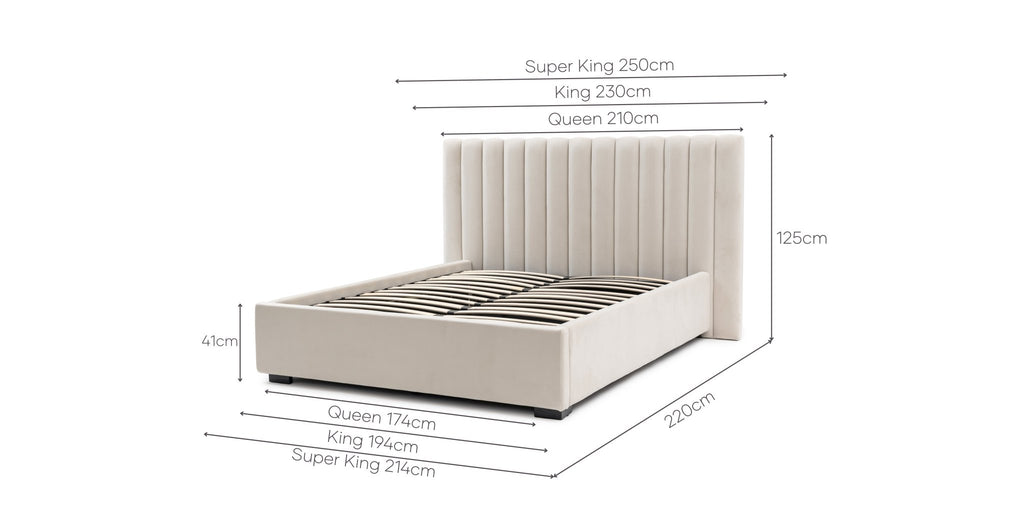 MARTINA BED WITH STORAGE - BEIGE - THE LOOM COLLECTION