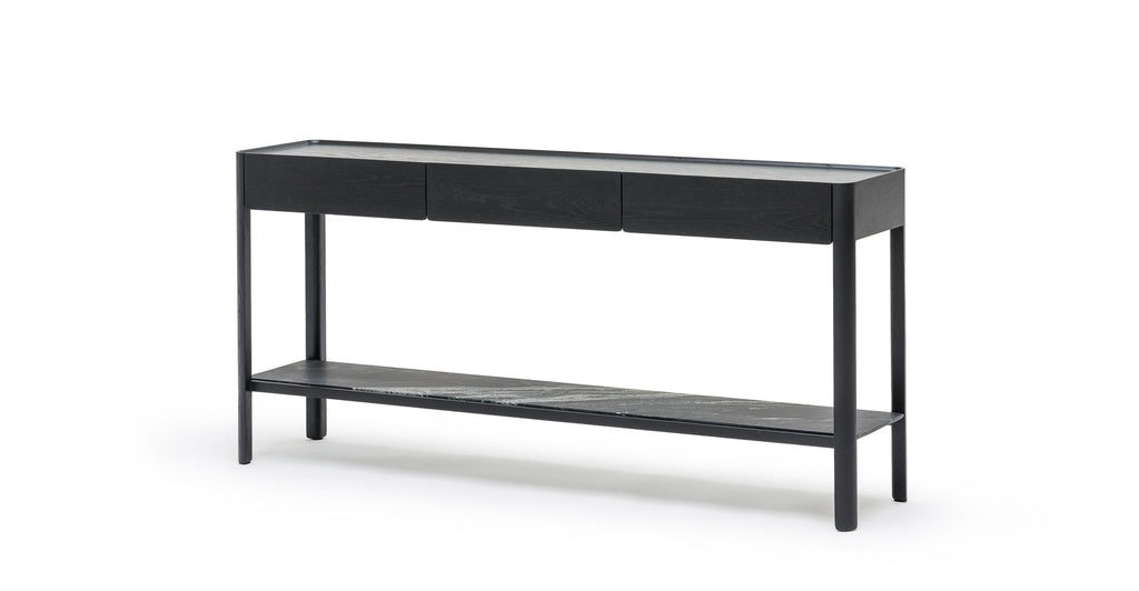 Nell Console - Black Oak & Nero Perlato - THE LOOM COLLECTION