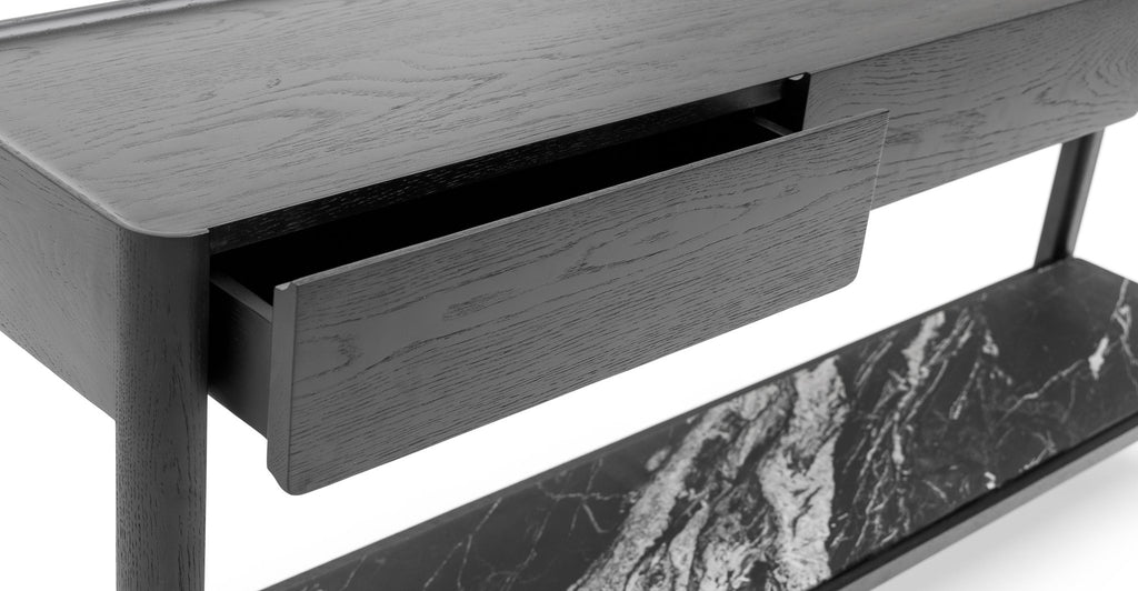 Nell Console - Black Oak & Nero Perlato - THE LOOM COLLECTION