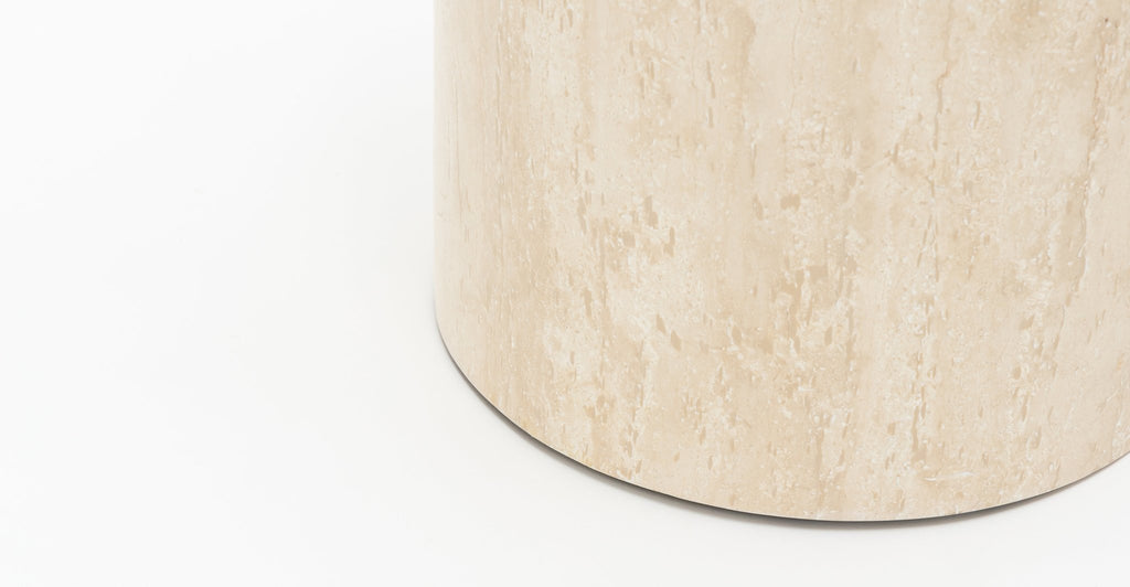 NUBA CYLINDER SIDE TABLE - TRAVERTINE - THE LOOM COLLECTION