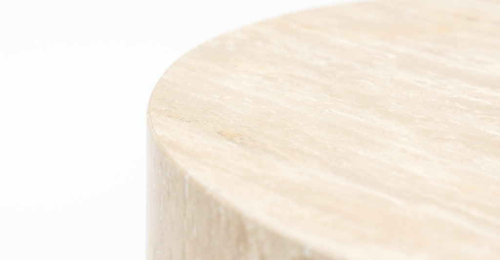 NUBA CYLINDER SIDE TABLE - TRAVERTINE - THE LOOM COLLECTION