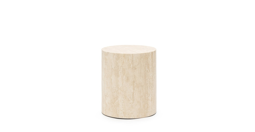 NUBA CYLINDER SIDE TABLE - TRAVERTINE - THE LOOM COLLECTION