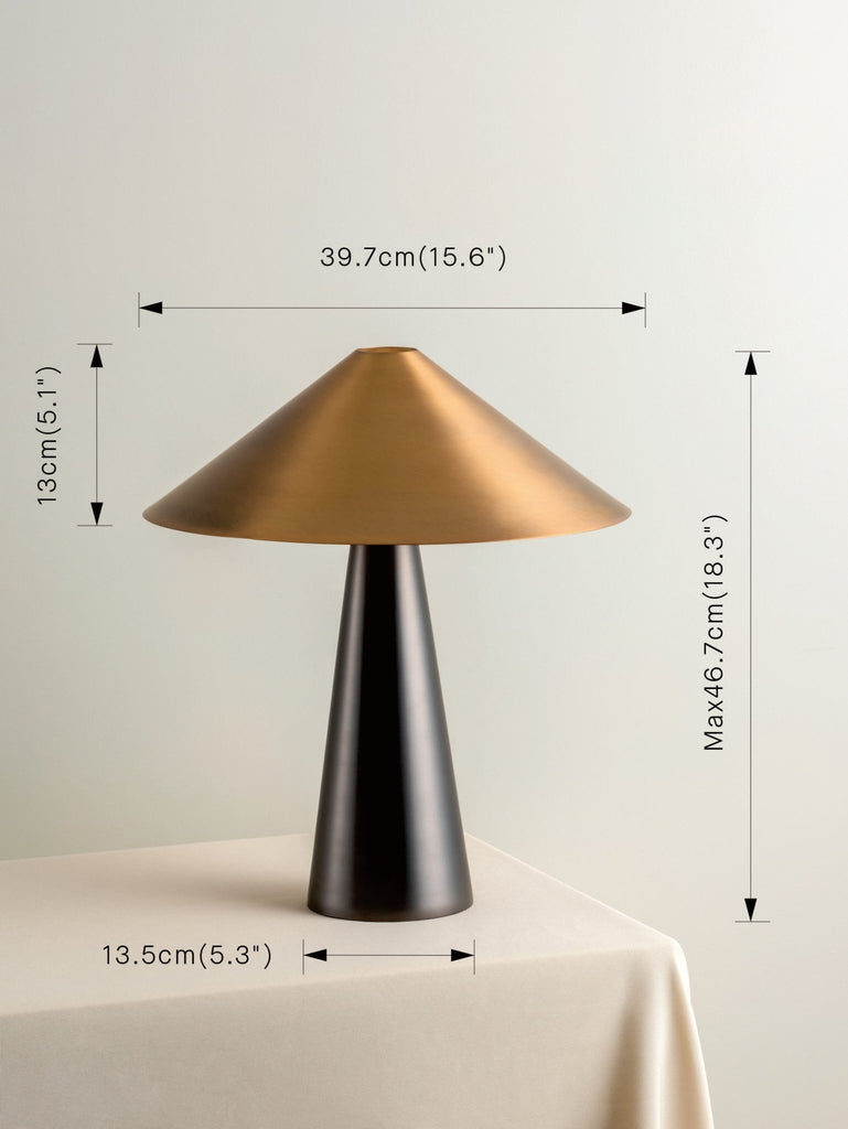 ORTA - 1 LIGHT ANTIQUE SILVER AND BURNISHED BRASS CONE TABLE LAMP - THE LOOM COLLECTION
