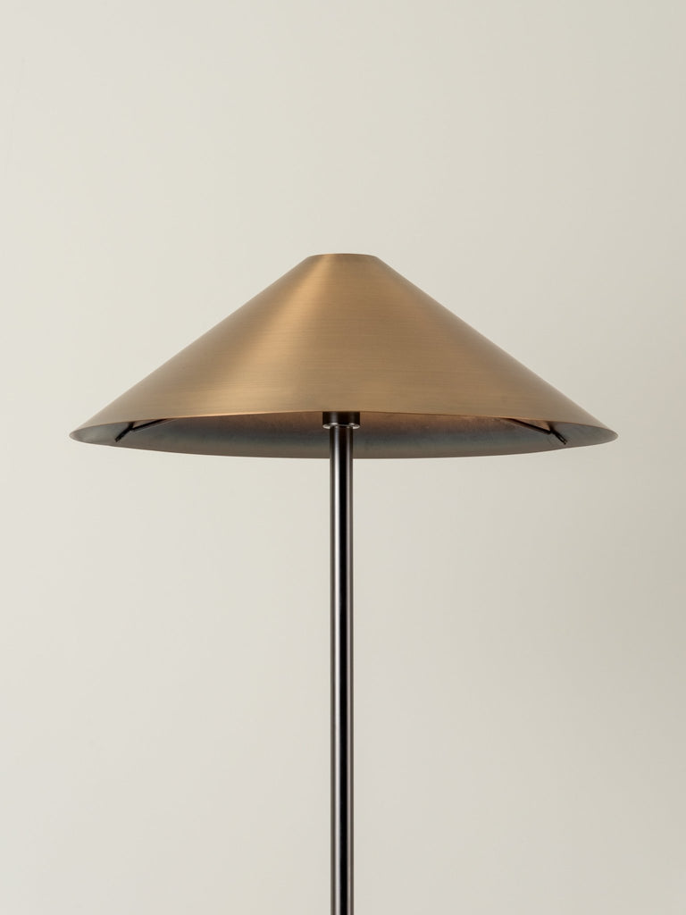 ORTA - 1 LIGHT ANTIQUE SILVER AND BURNISHED BRASS FLOOR LAMP - THE LOOM COLLECTION