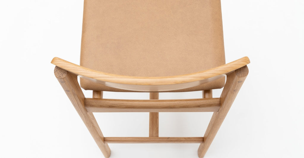 Poise Counter Chair - Light Oak & Pecan Leather - THE LOOM COLLECTION