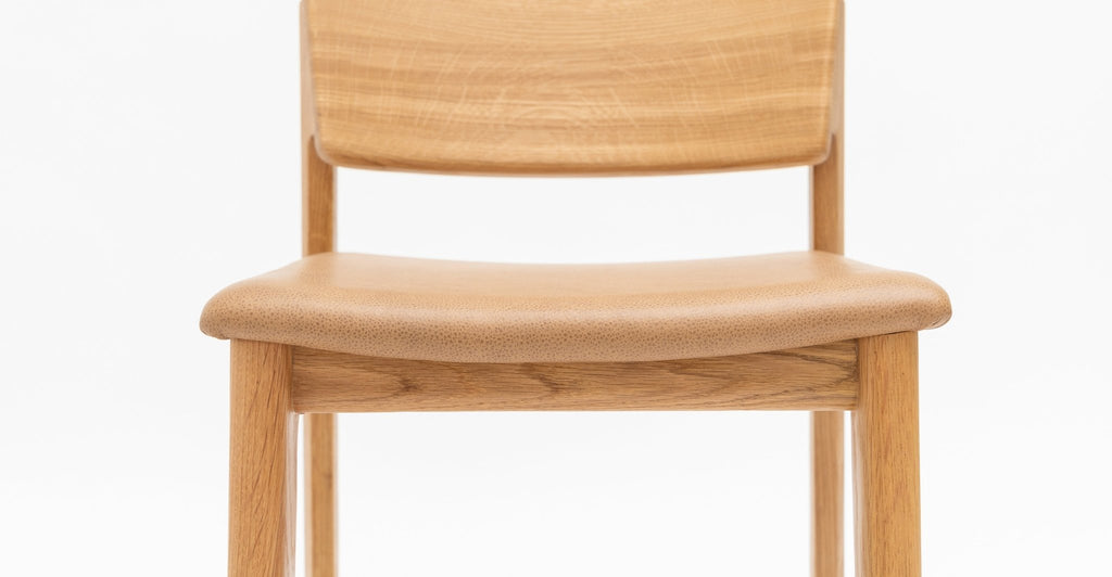 Poise Counter Chair - Light Oak & Pecan Leather - THE LOOM COLLECTION