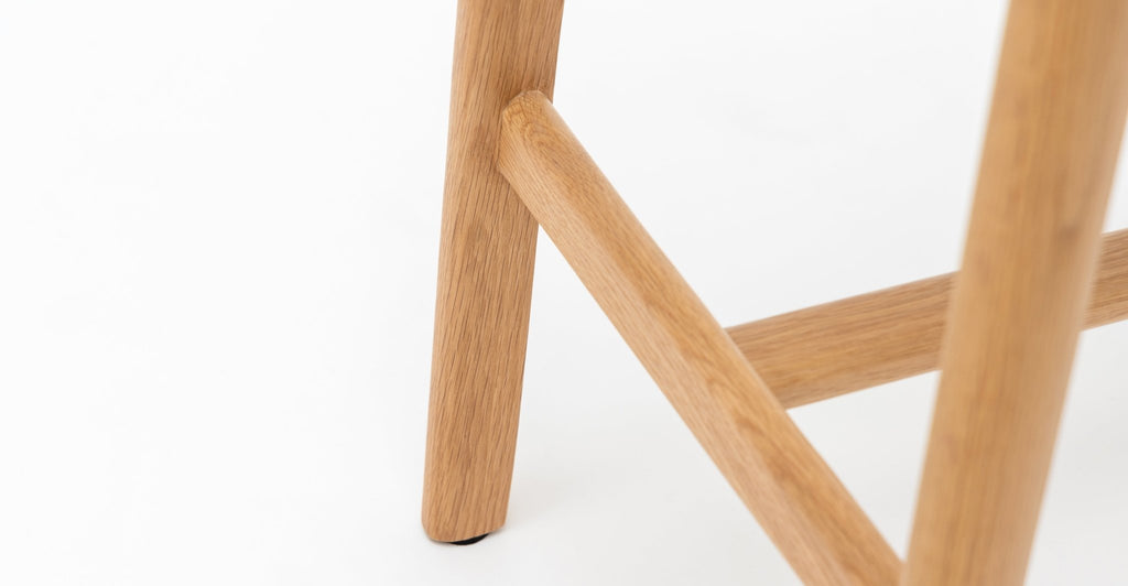 Poise Counter Chair - Light Oak & Pecan Leather - THE LOOM COLLECTION