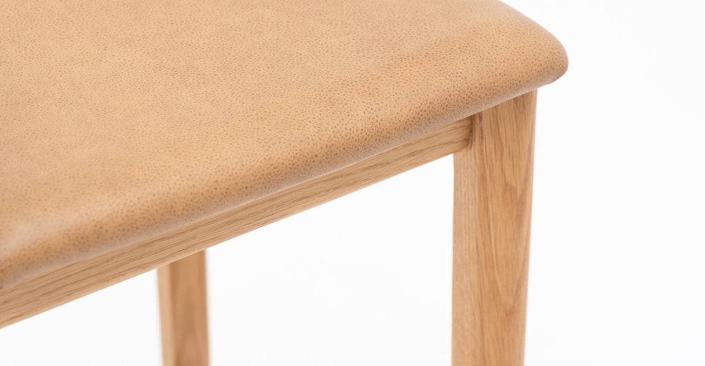 Poise Counter Chair - Light Oak & Pecan Leather - THE LOOM COLLECTION