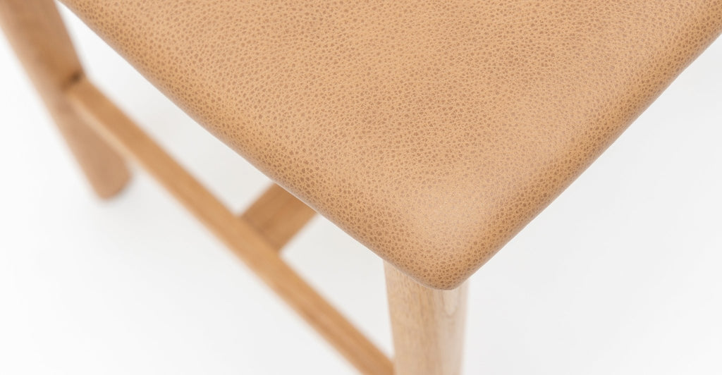 Poise Counter Chair - Light Oak & Pecan Leather - THE LOOM COLLECTION