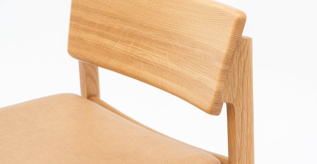 Poise Counter Chair - Light Oak & Pecan Leather - THE LOOM COLLECTION