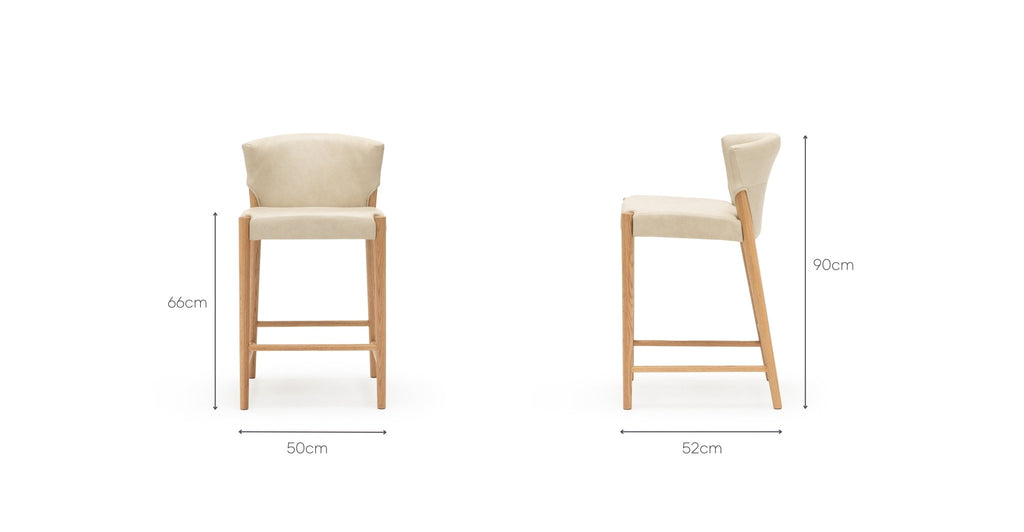 Ronda Counter Chair - Light Oak & Alabama Limestone - THE LOOM COLLECTION