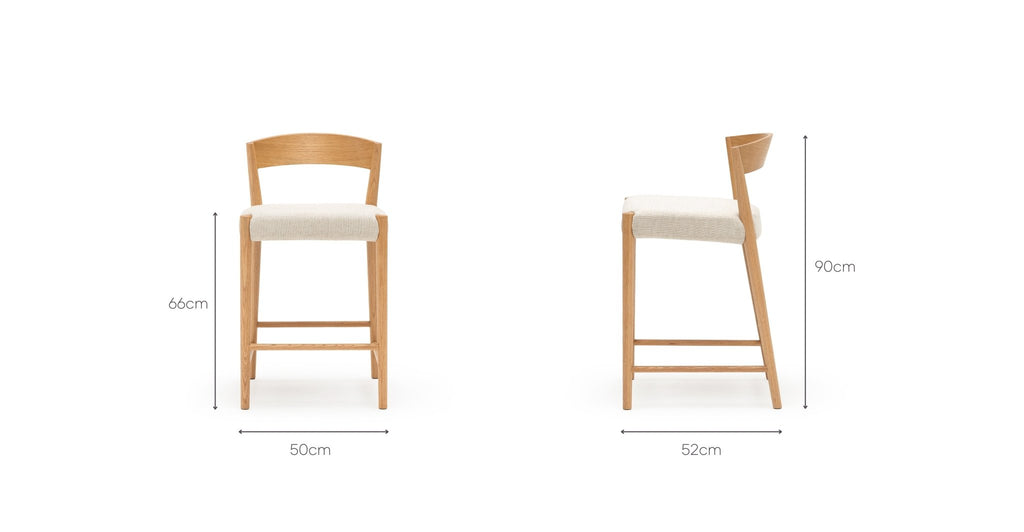 Ronda Counter Chair - Light Oak & Oatmeal - THE LOOM COLLECTION