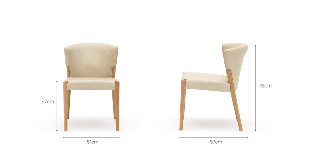 Ronda Dining Chair - Light Oak & Alabama Limestone - THE LOOM COLLECTION