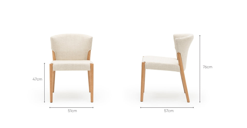 Ronda Dining Chair - Light Oak & Oatmeal - THE LOOM COLLECTION