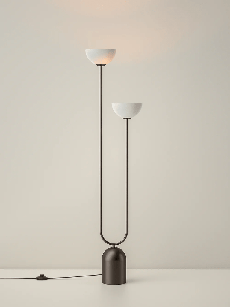 RUZO - 2 LIGHT BRONZE AND PORCELAIN FLOOR LAMP - THE LOOM COLLECTION