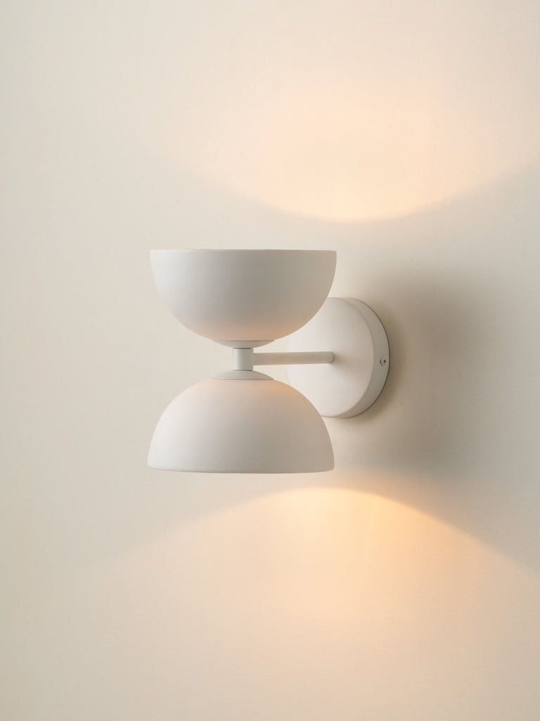 RUZO - 2 LIGHT PORCELAIN WHITE WALL LIGHT - THE LOOM COLLECTION