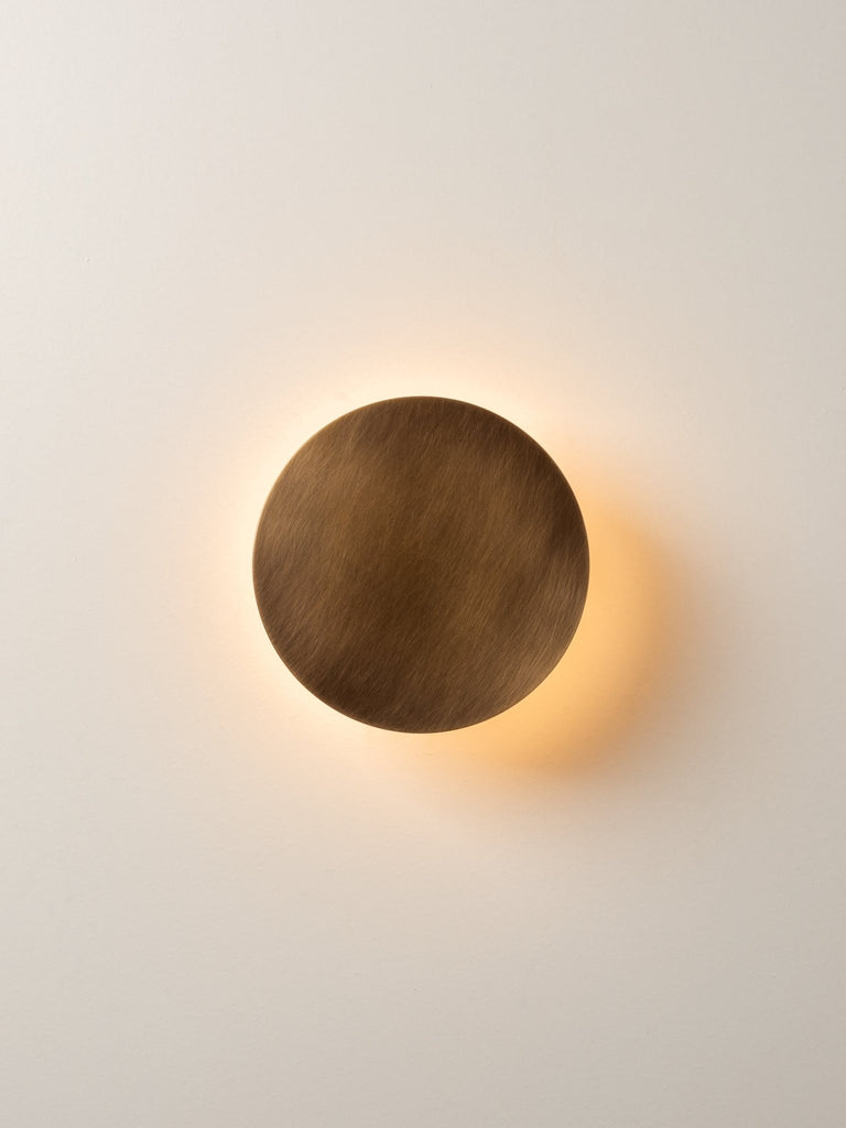 SANTI - LED ADJUSTABLE DISK WALL LIGHT AGED BRASS - THE LOOM COLLECTION