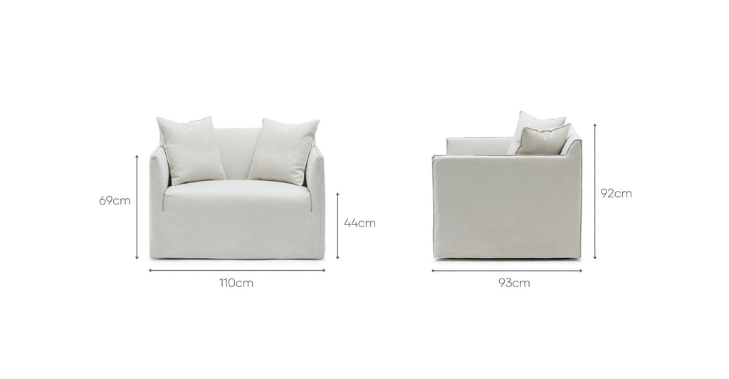 Solara Love Seat - Beige - THE LOOM COLLECTION