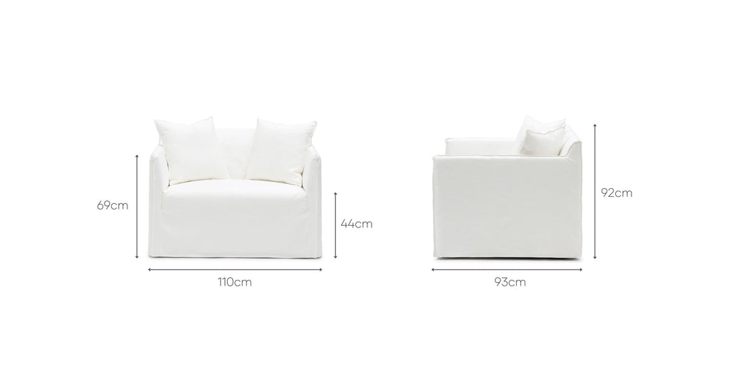 Solara Love Seat - Off White - THE LOOM COLLECTION