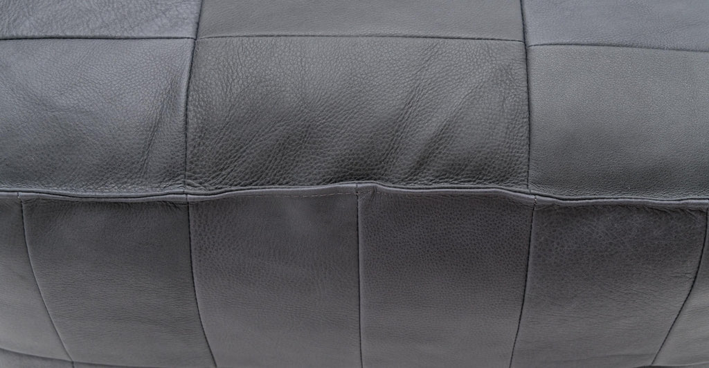 Tanbo Stool - Charcoal Leather - THE LOOM COLLECTION