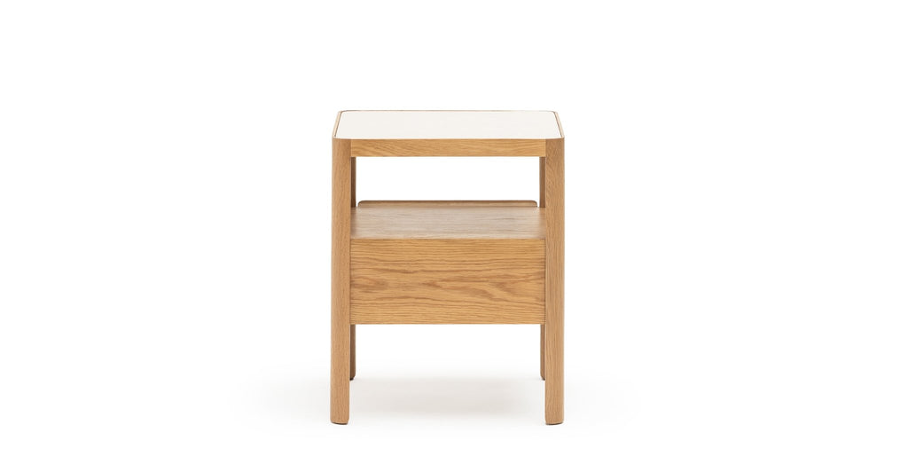 Theo Nightstand - Light Oak & Sintered Stone - THE LOOM COLLECTION