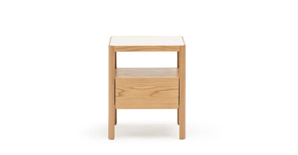 Theo Nightstand - Light Oak & Sintered Stone - THE LOOM COLLECTION