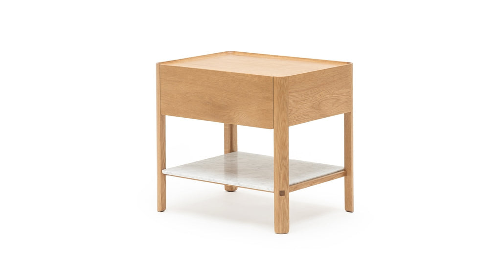 Tye Nightstand 60 - Light Oak & Bianca Carrara - THE LOOM COLLECTION