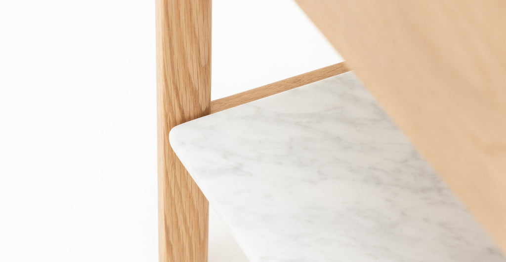 Tye Nightstand 60 - Light Oak & Bianca Carrara - THE LOOM COLLECTION